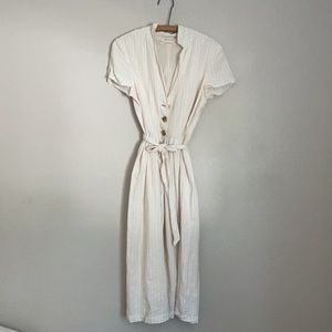 UO Natalie Linen Belted Shirt Dress size small